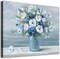 Wall Art Blue White Blossom Canvas Painting Retro Flowers in Vase Canvas